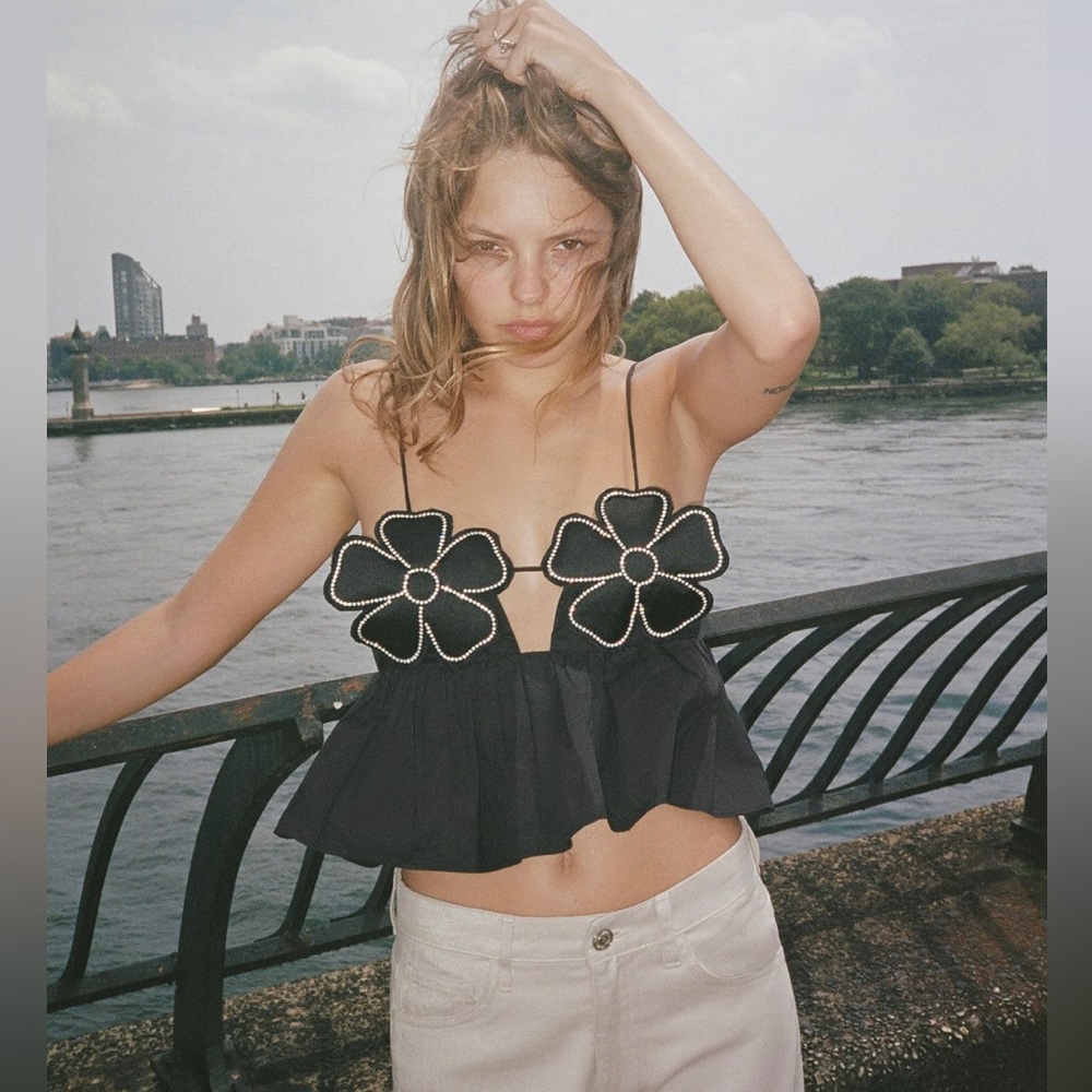 Cropped peplum top